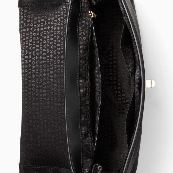 kate spade Black Leather Pearl Satchel Purse NWT! - Picture 5 of 5